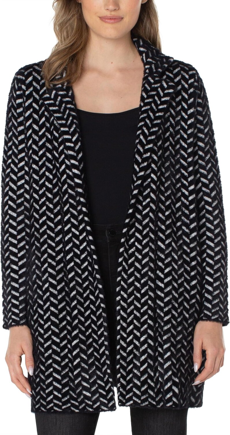 

Свитер-кодиган с открытой передней частью Liverpool Los Angeles, цвет Black Herringbone