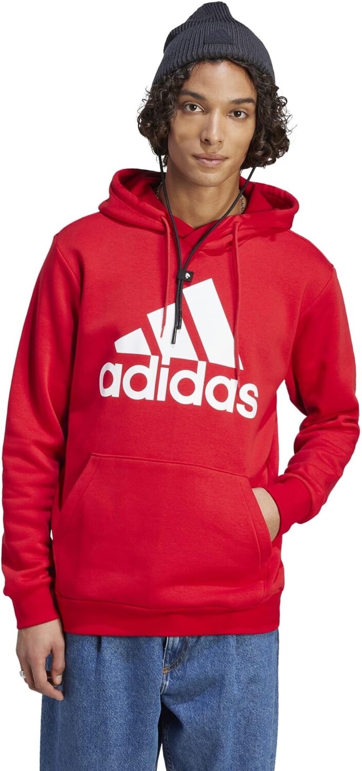 

Флисовая толстовка с большим логотипом Essentials adidas, цвет Better Scarlet