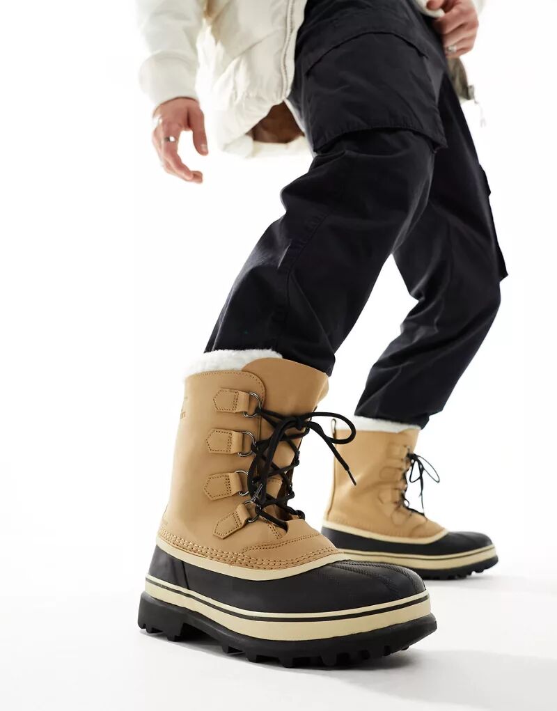 Светло-коричневые непромокаемые зимние ботинки Sorel Caribou ботинки зимние sorel kinetic caribou светло коричневый серый