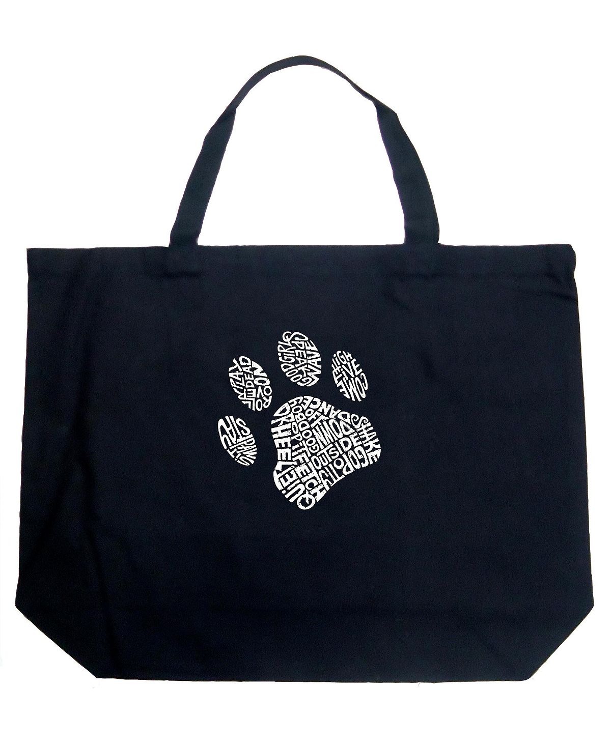 Собачья лапа — большая сумка-тоут Word Art LA Pop Art, черный сумка для пикника с принтом собачья лапа