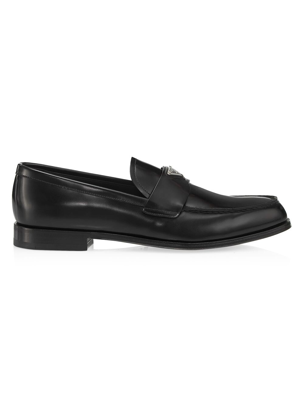 

Кожаные лоферы с логотипом Prada, черный