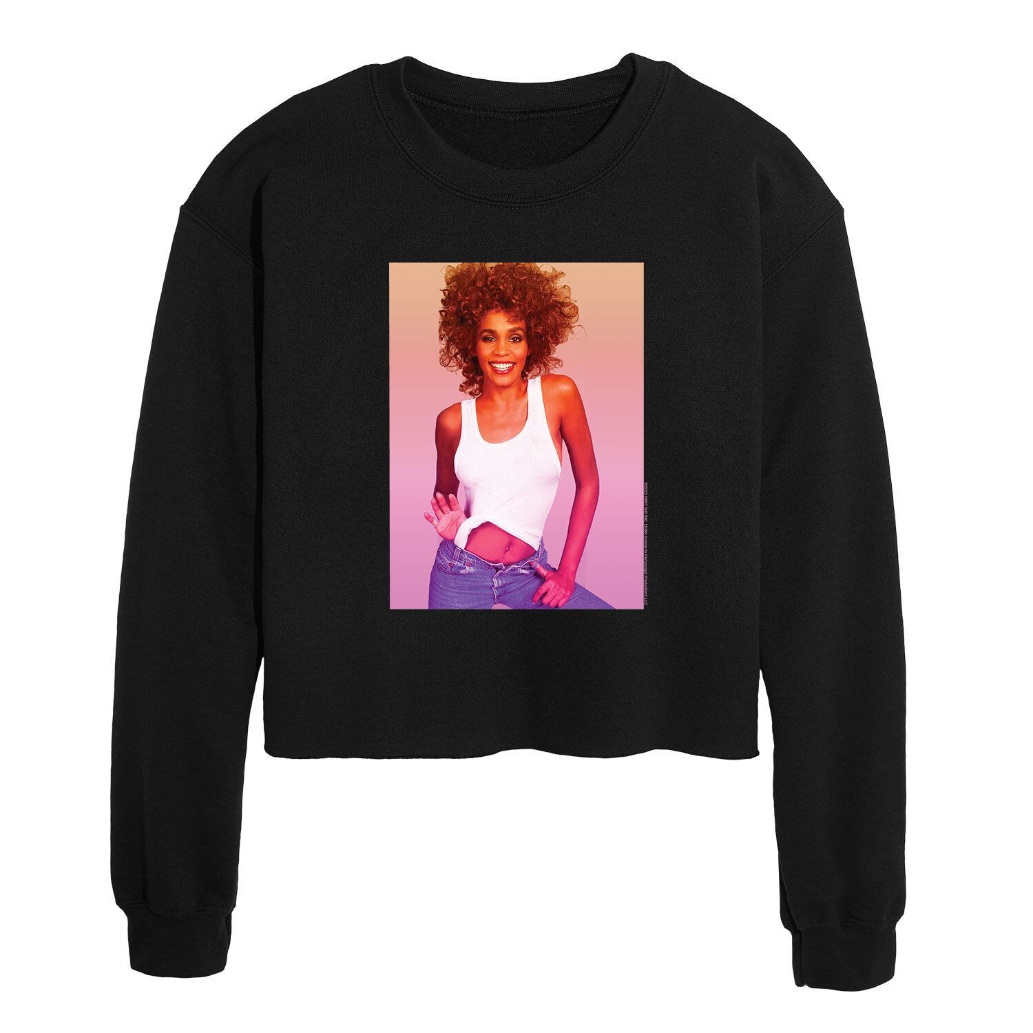 

Укороченный свитшот с фотографией Whitney Houston для юниоров Licensed Character, черный