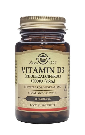 Solgar, Витамин D3 1000 МЕ (25 мкг) - 90 таблеток детский витамин d3 doc s kids doctor s best 25 мкг 1000 ме 60 жевательных таблеток