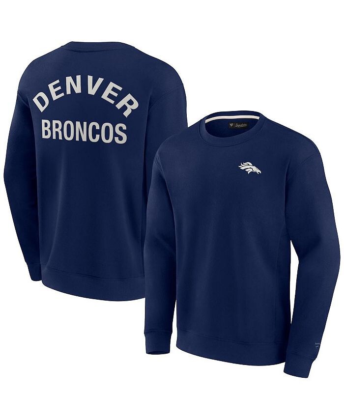 

Мужской и женский темно-синий супермягкий пуловер Denver Broncos Crew Sweatshirt Fanatics Signature, синий