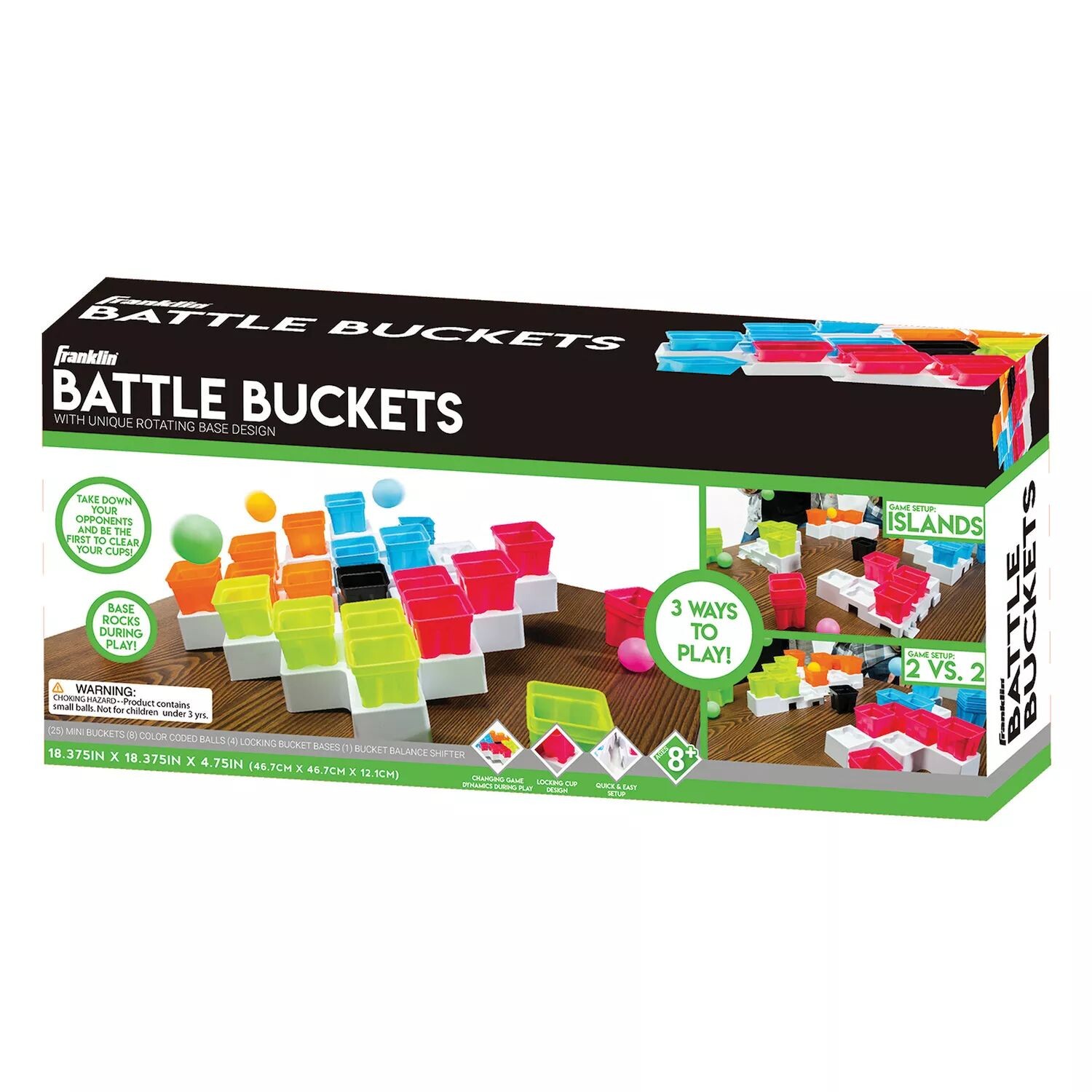 

Franklin Sports Battle Buckets Быстрая игра в пинг-понг для четырех игроков Franklin Sports
