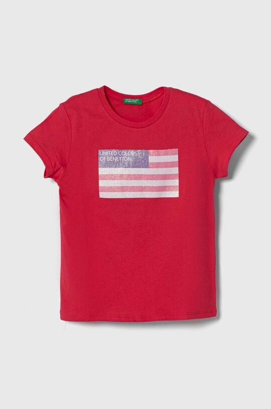 

United Colors of Benetton Детская хлопковая футболка, розовый