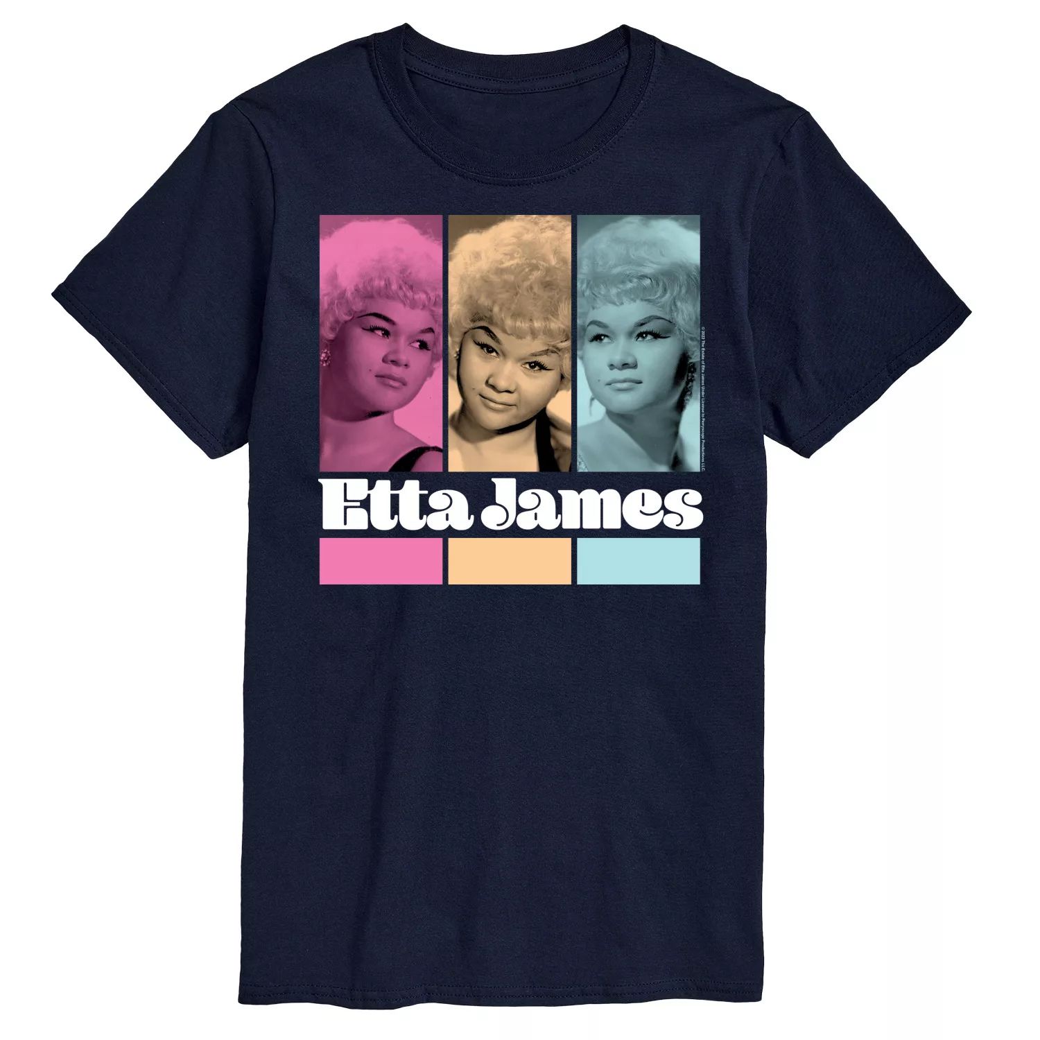 Футболка Big & Tall Etta James с сеткой License, синий цена и фото