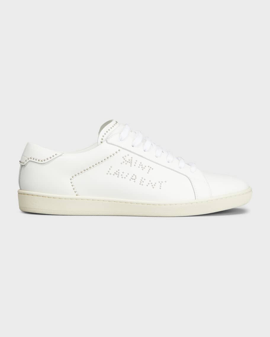 

Мужские кожаные низкие кеды с заклепками с логотипом Saint Laurent