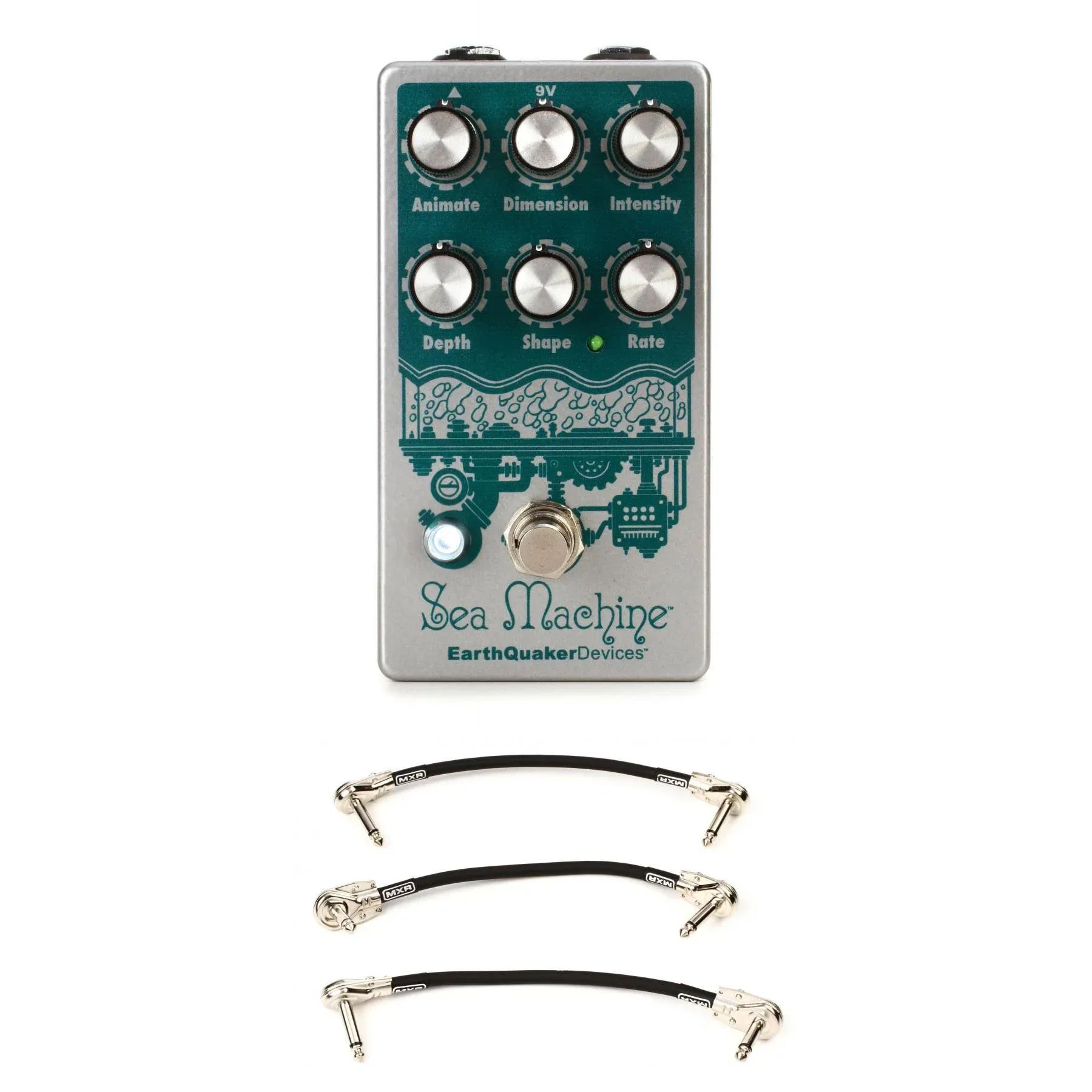 

Педаль хоруса EarthQuaker Devices Sea Machine V3 с 3 соединительными кабелями