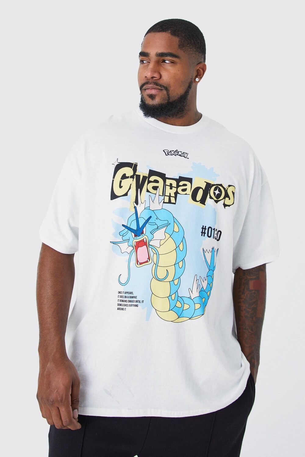 

Футболка с лицензией плюс pokemon gyrados Boohoo, белый