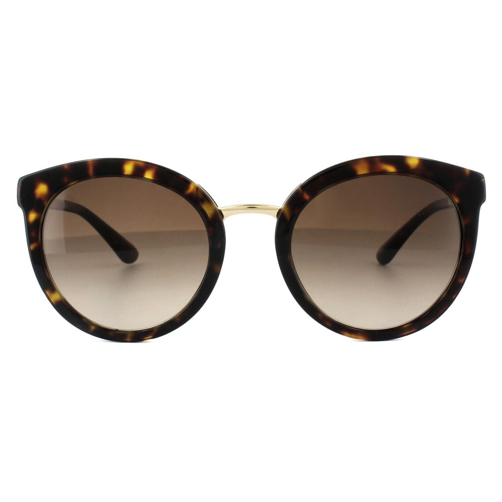 Круглые темные гаванно-коричневые солнцезащитные очки с градиентом Dolce & Gabbana, коричневый