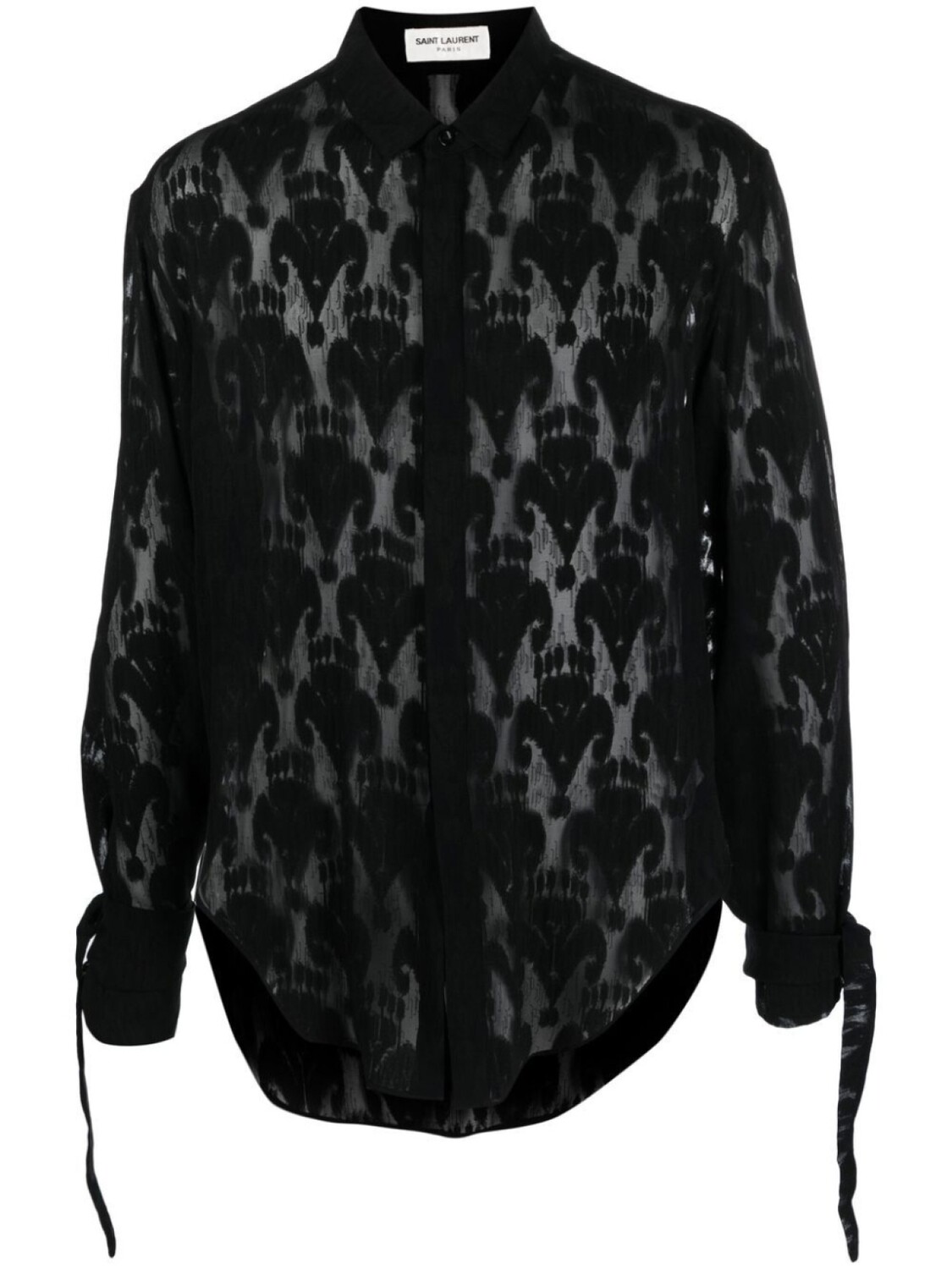 

Saint Laurent рубашка с завязками на манжетах, черный