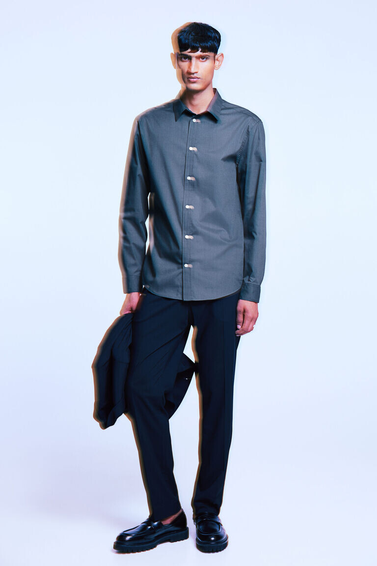 

Рубашка slim fit, которую легко гладить H&M, зеленый