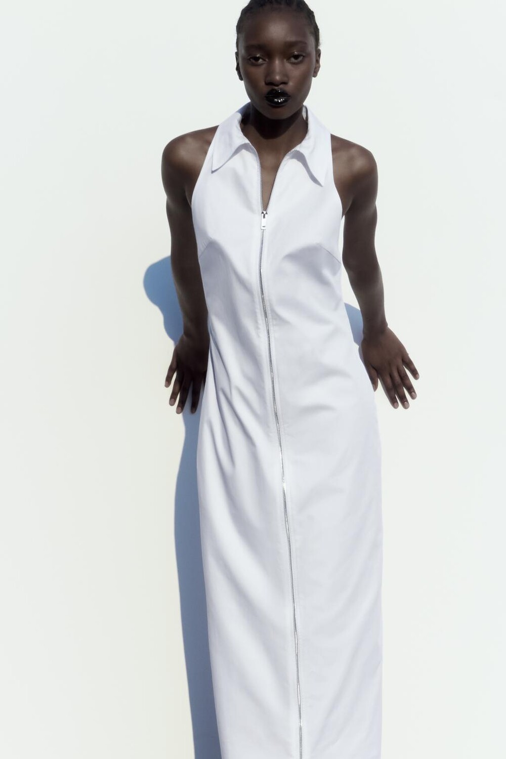 

Платье миди из габардина ZARA, белый