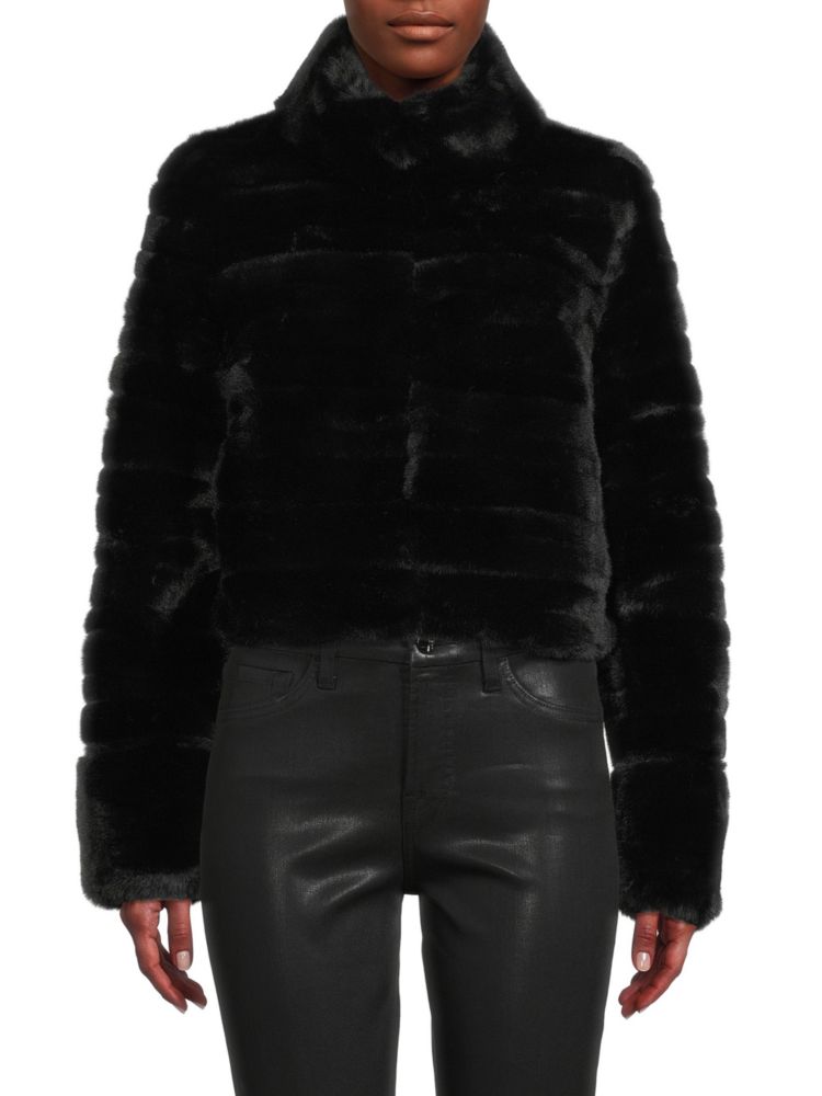 цена Укороченная куртка из искусственного меха Belle Fare, черный
