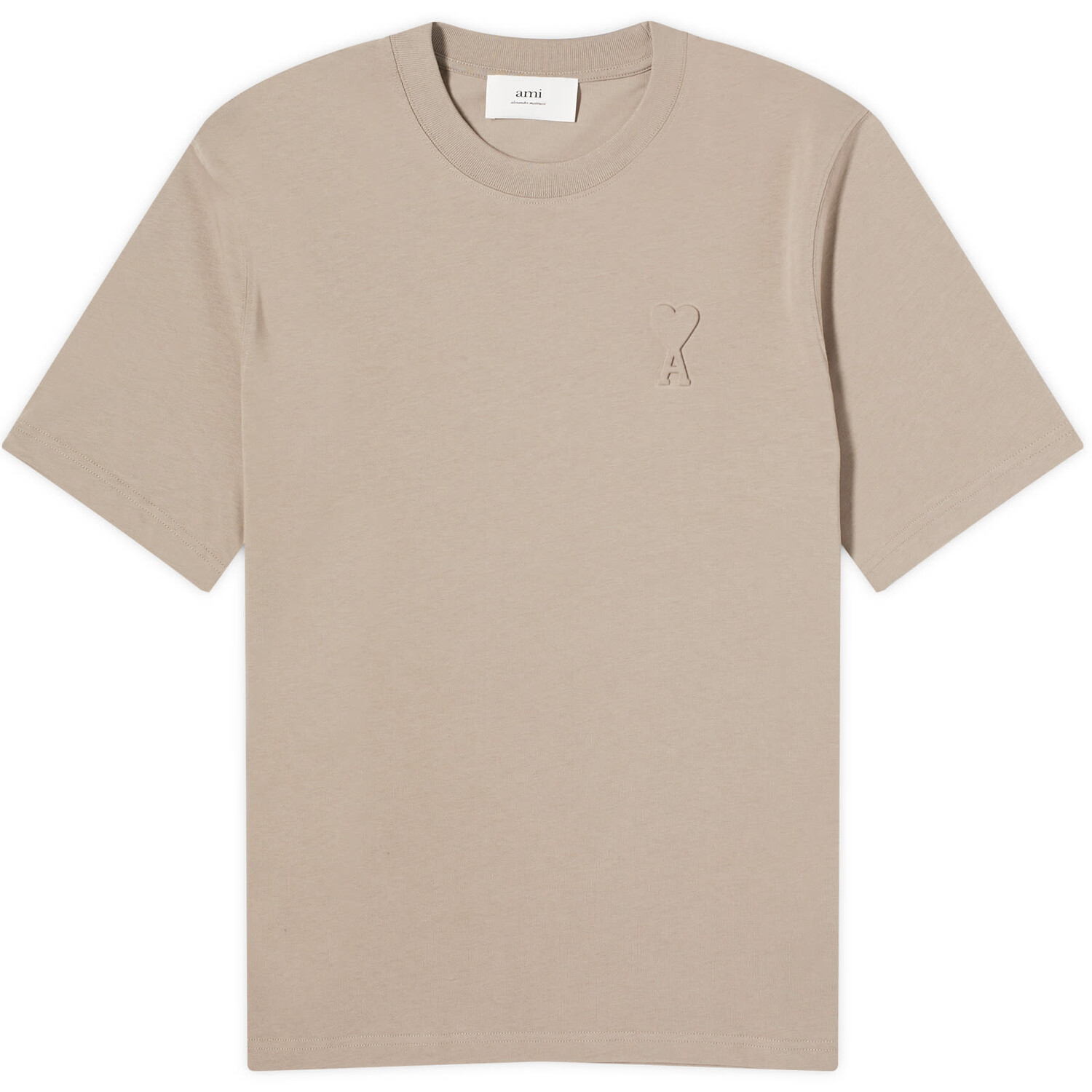 

Футболка Ami Paris Embossed Heart T-Shirt, цвет Light Taupe