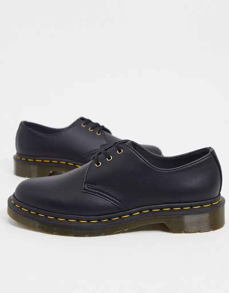 

Черные туфли на плоской подошве с 3 глазами Dr Martens Vegan 1461