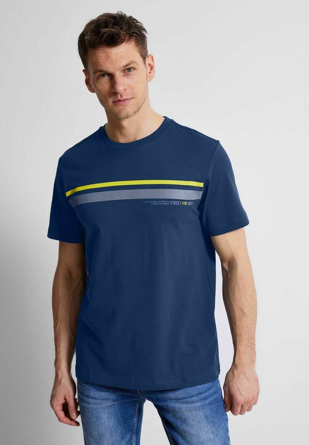 

Футболка с принтом MIT STREIFENPRINT Street One MEN, цвет blau