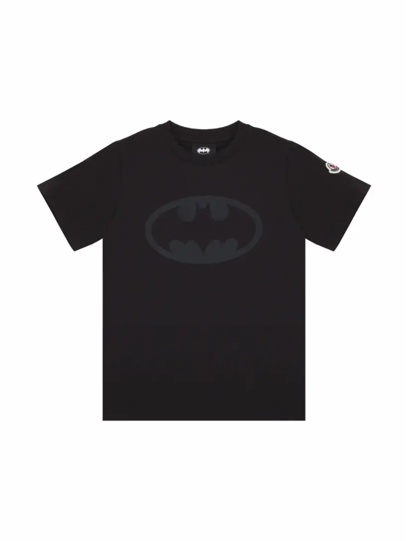 Хлопковая футболка с принтом Moncler, черный