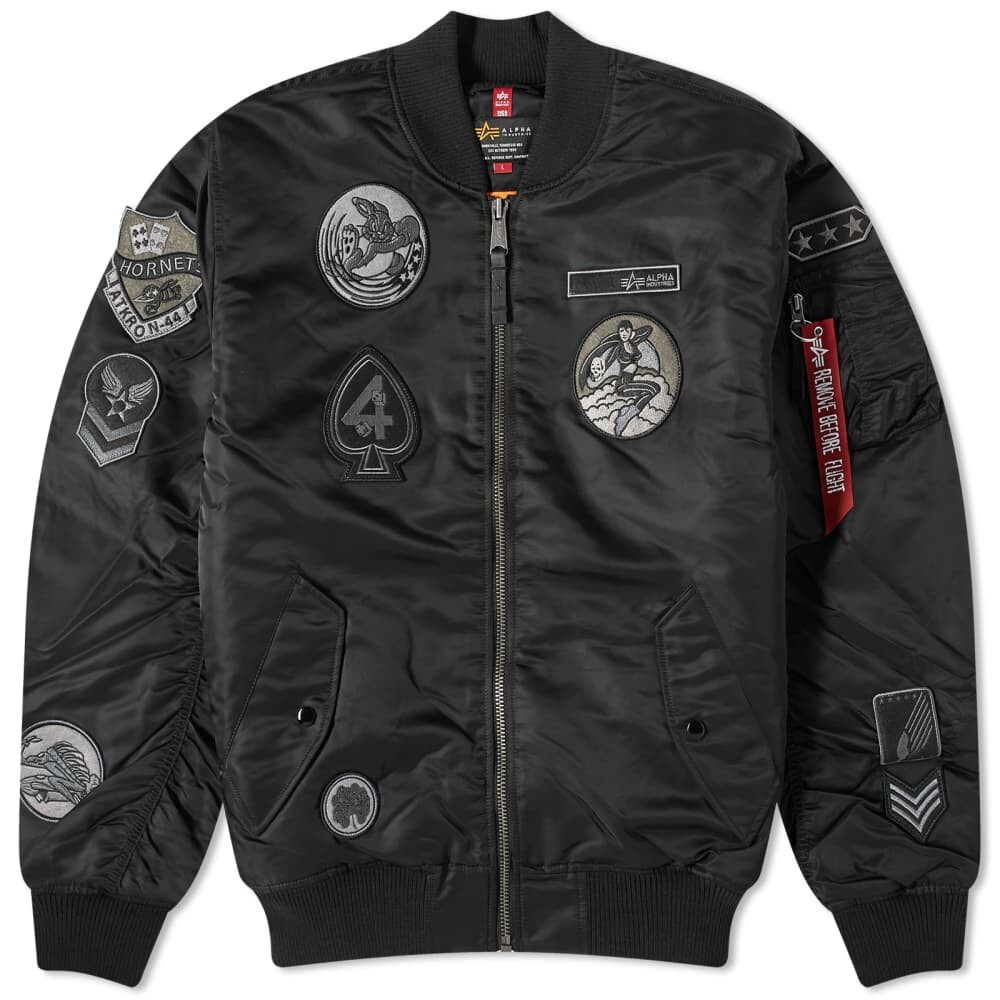

Куртка с нашивкой Alpha Industries MA-1, черный