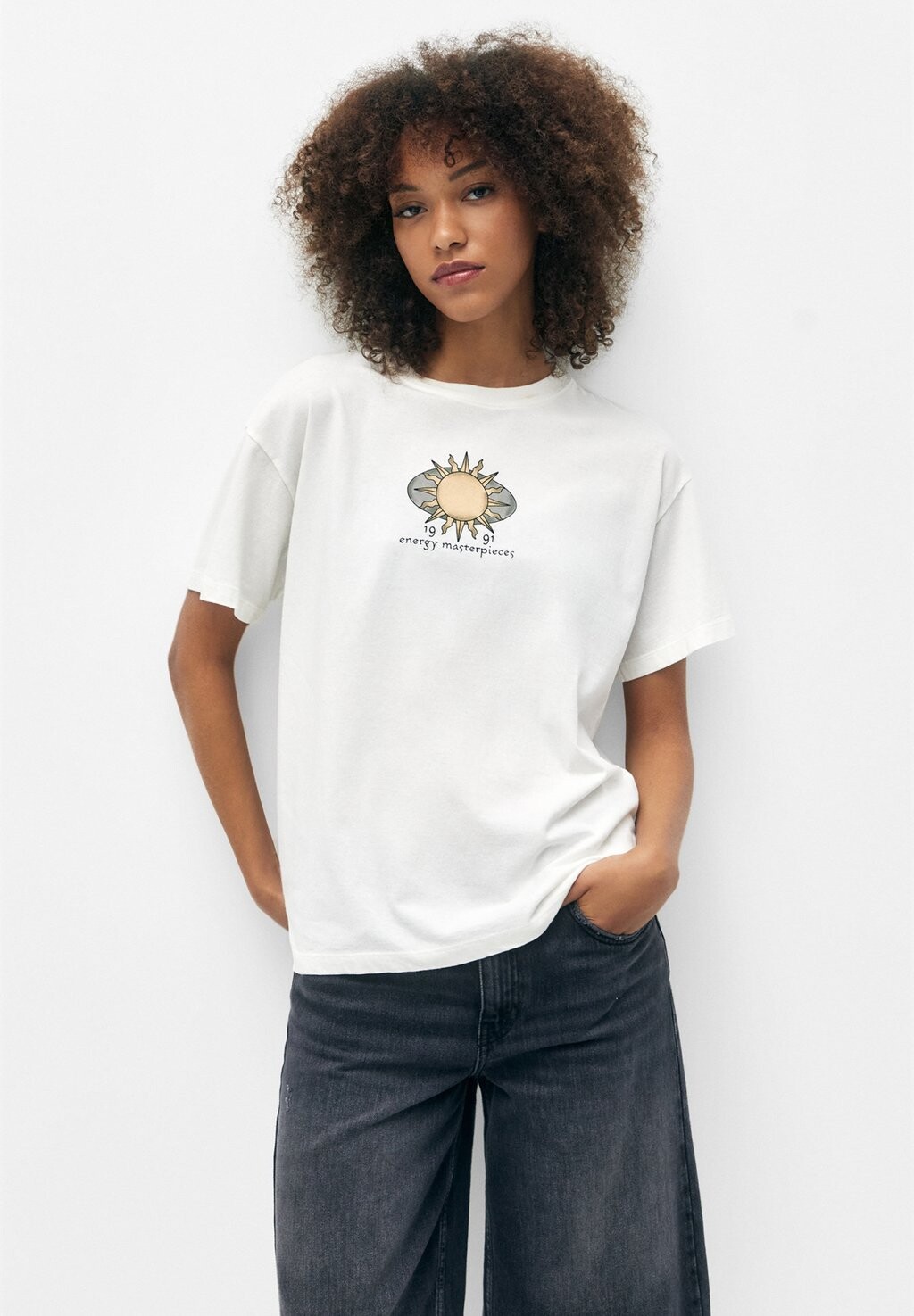 

Футболка с принтом PULL&BEAR, белый
