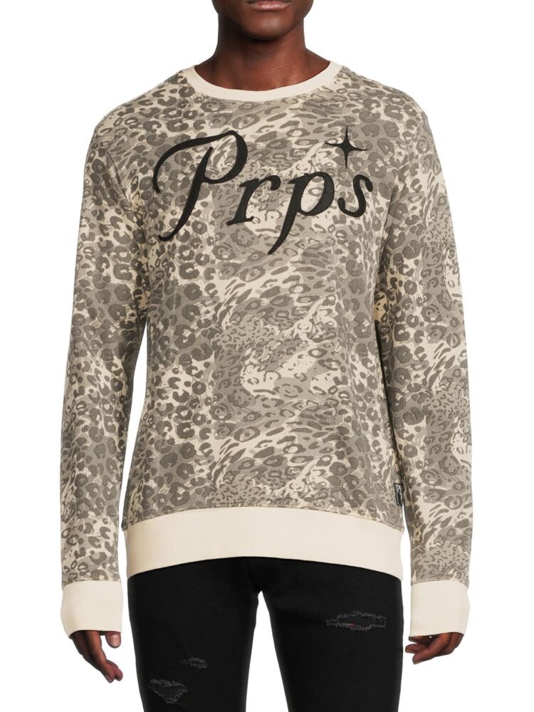 

Толстовка с леопардовым принтом и логотипом Prps, цвет Beige Black, Коричневый