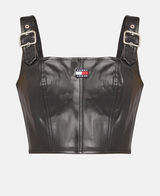 

Топ из искусственной кожи Tommy Hilfiger, черный