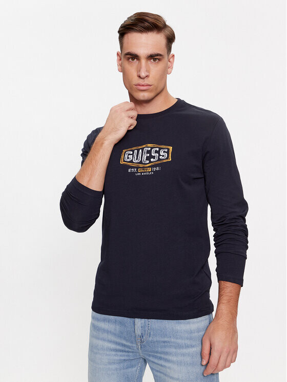 

Облегающий крой с длинными рукавами Guess, синий