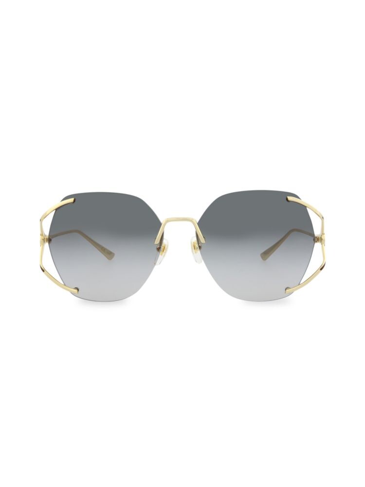 

Круглые солнцезащитные очки без оправы 59MM Gucci, золото