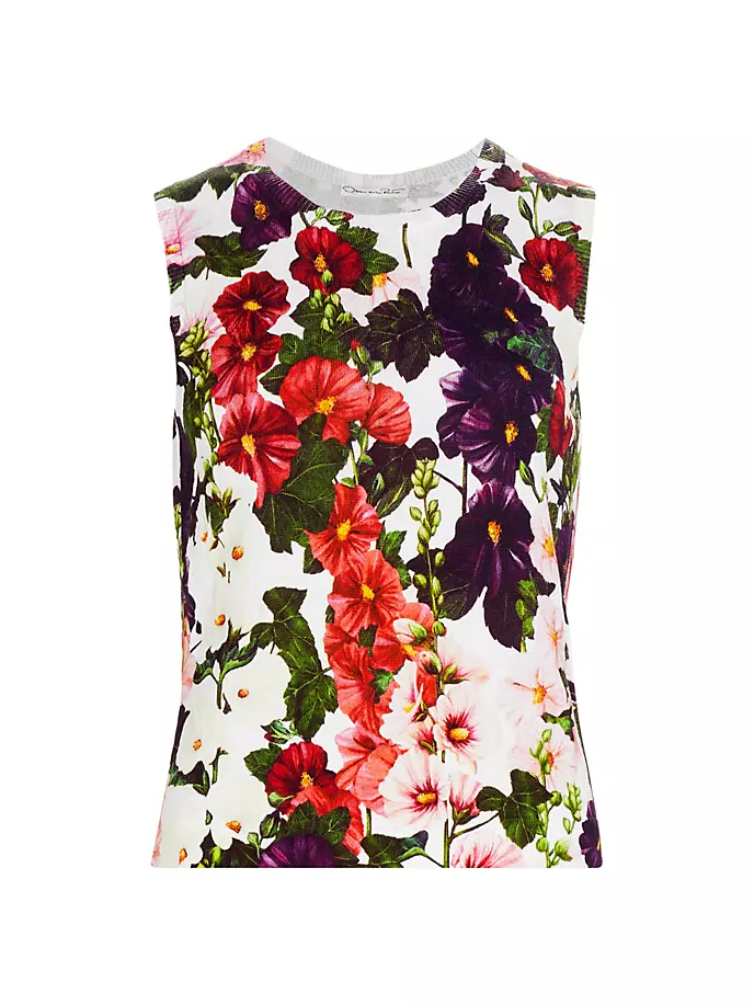 

Майка с принтом Hollyhocks Oscar De La Renta, белый