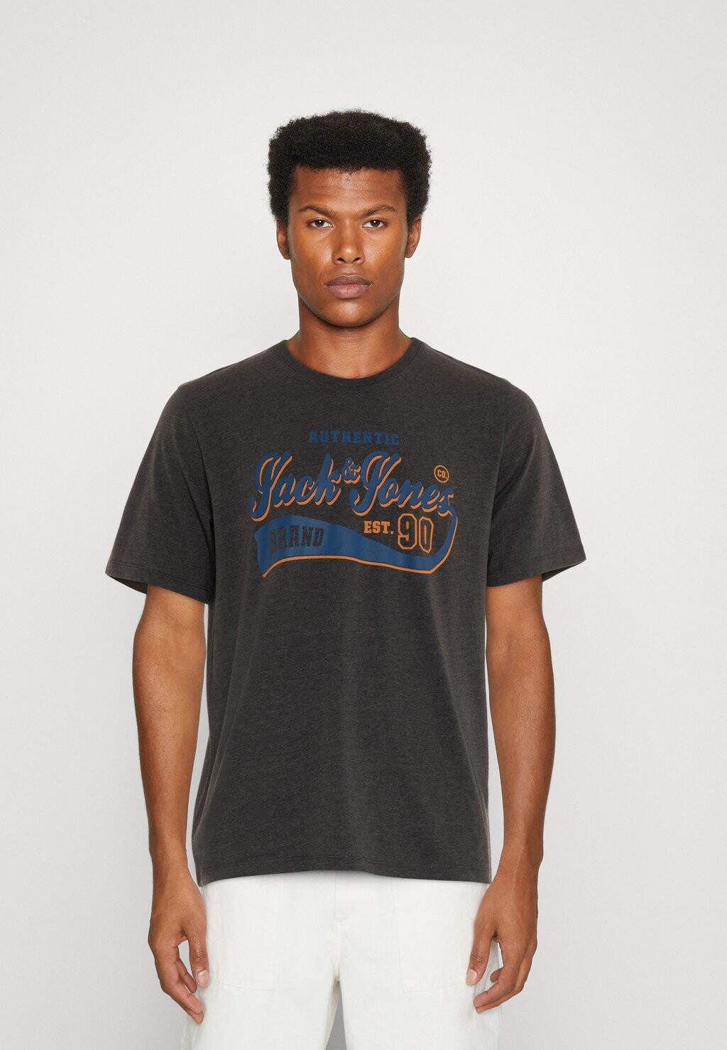 

Футболка с принтом Jack & Jones, темно-серый меланж