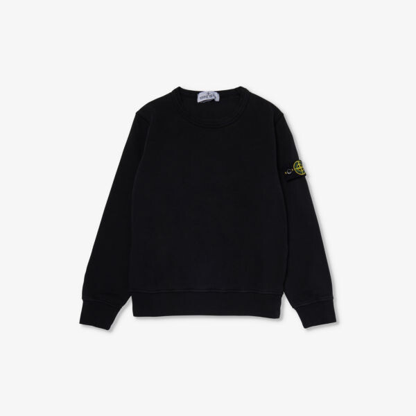 

Толстовка свободного кроя из хлопкового джерси с логотипом, 4–14 лет Stone Island, черный