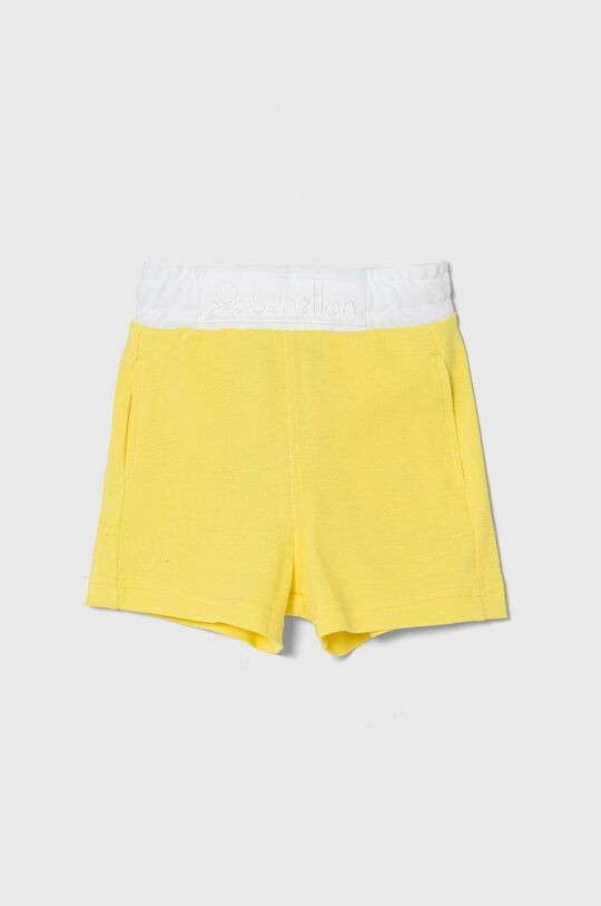 

Детские хлопковые шорты United Colors of Benetton, желтый