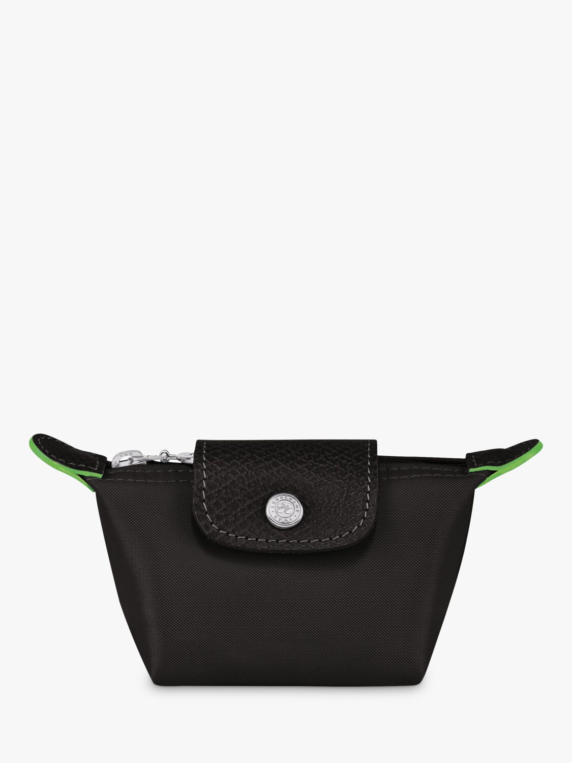 

Зеленый кошелек для монет Longchamp Le Pliage из переработанной ткани, черный