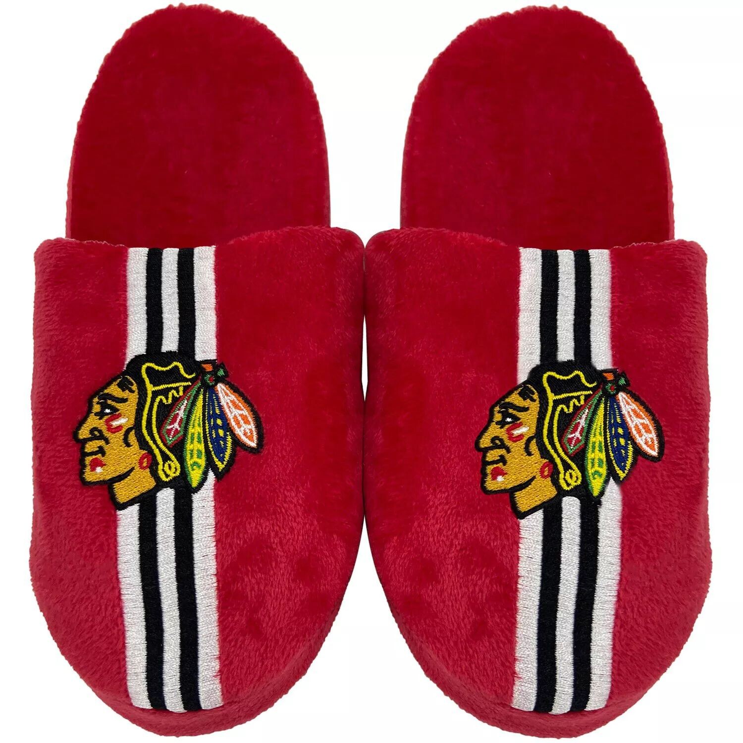 

Молодежные тапочки в полоску FOCO Chicago Blackhawks Team Unbranded
