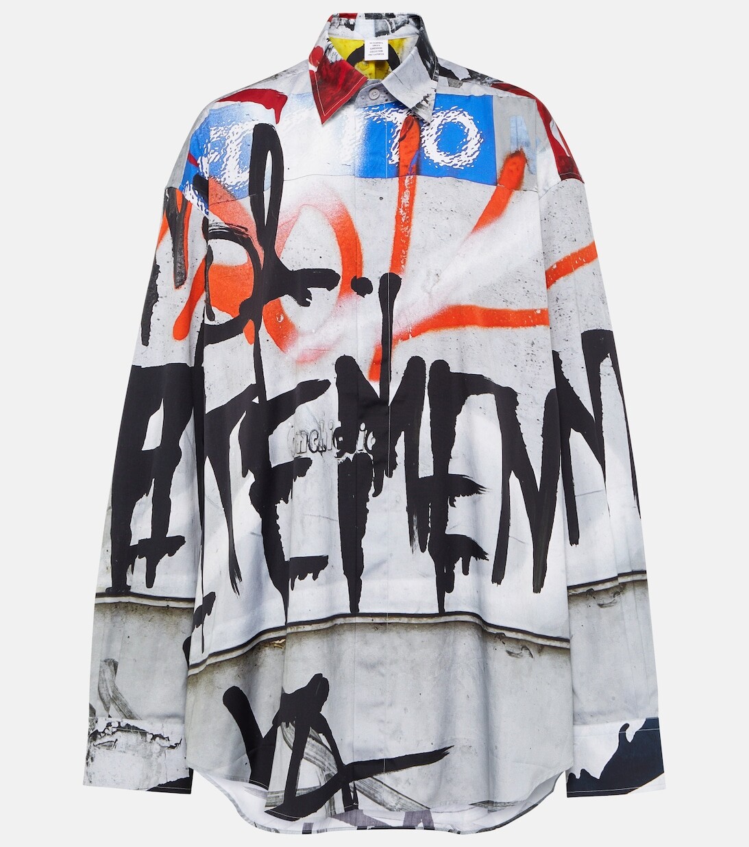 

Рубашка из хлопка с принтом VETEMENTS, разноцветный
