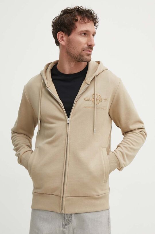

Хлопковая толстовка Gant, бежевый