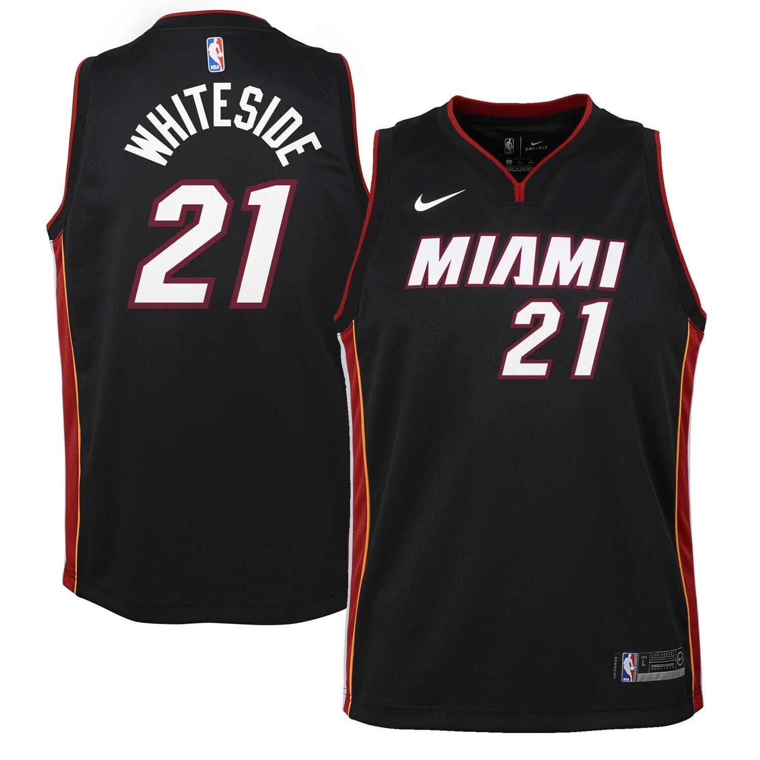 

Молодежная черная майка Nike Hassan Whiteside Miami Heat Swingman — Icon Edition Nike
