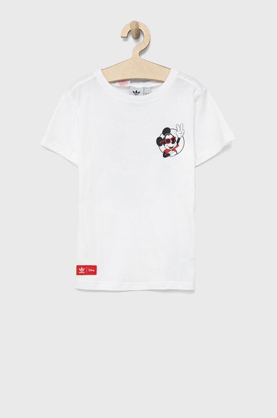 

Детская хлопковая футболка adidas Originals x Disney HF7576, белый