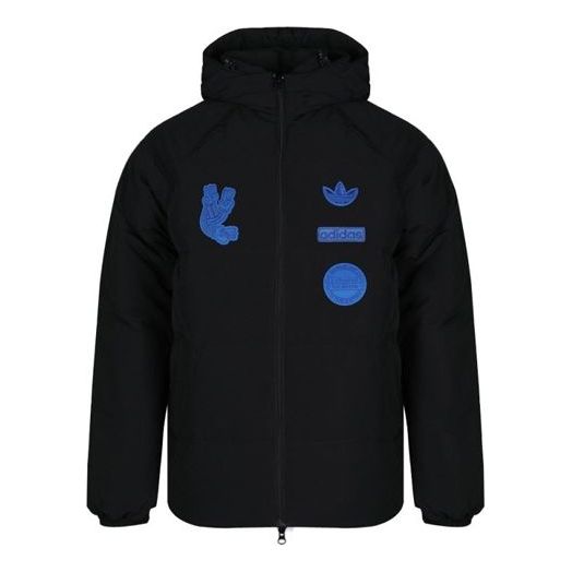 Пуховик adidas originals Badge Jkt men's down Jacket, черный