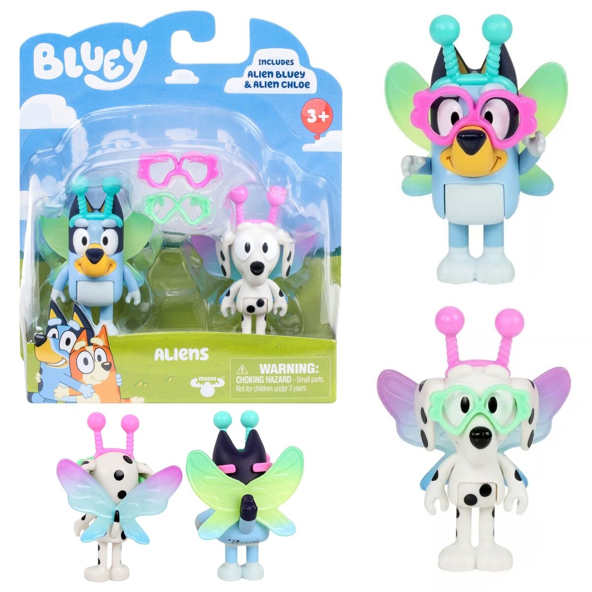 

Bluey Набор фигурок пришельцев Bluey Chloe, фигурки для детей 3+