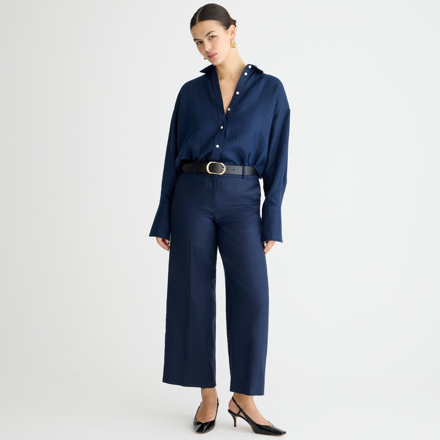 

Брюки Sydney из эластичной льняной смеси J.Crew, синий