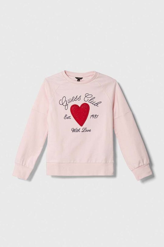 

Детская хлопковая толстовка Guess, розовый