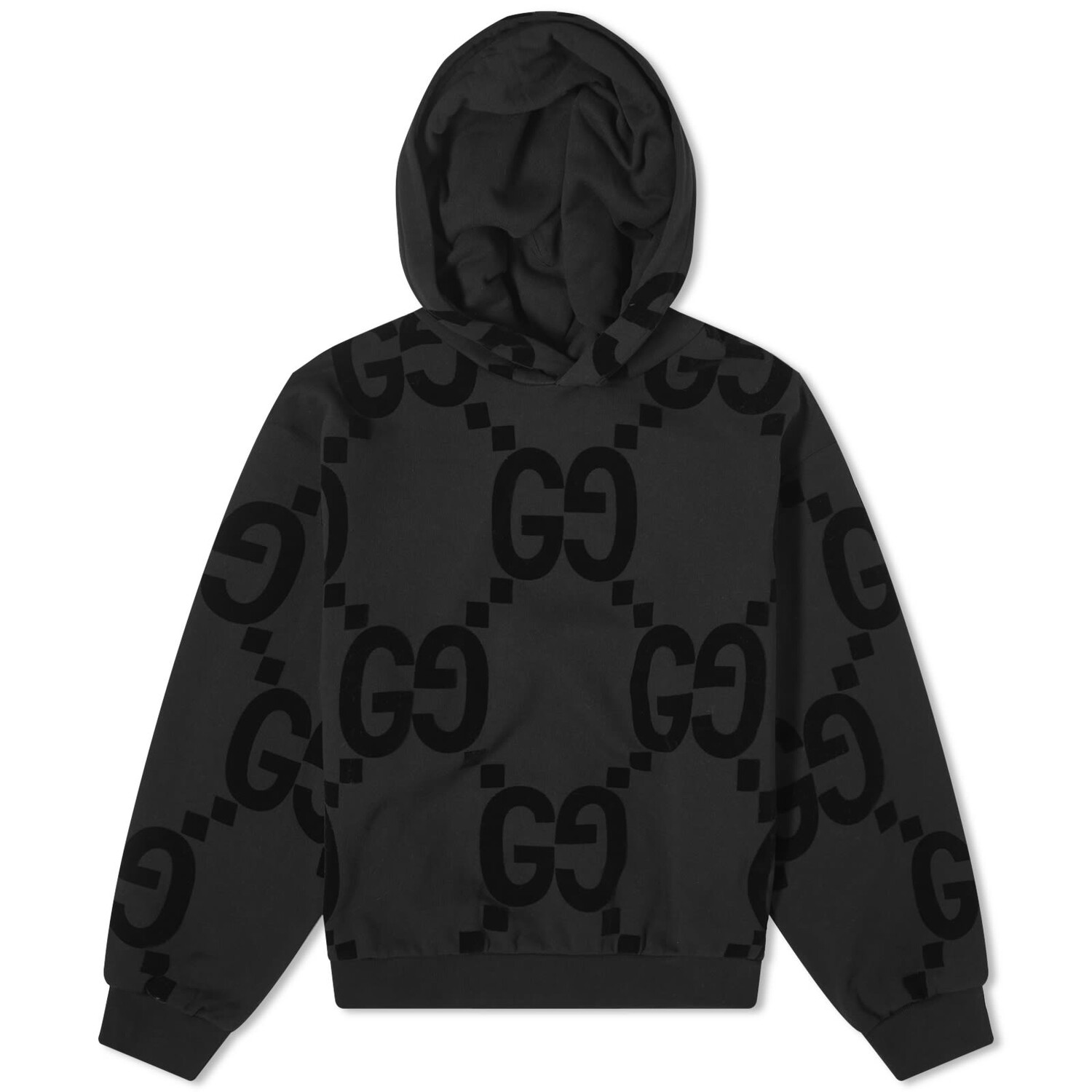 

Худи Gucci Jumbo Gg Flocked, черный