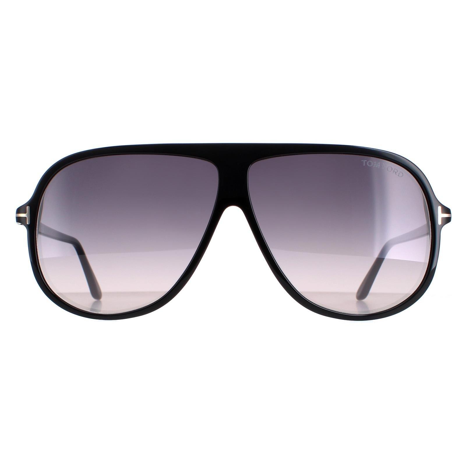 Shield Shiny Black Smoke Gradient Spencer 02 FT0998 Tom Ford, черный солнцезащитные очки guess gus 8243 01b 55