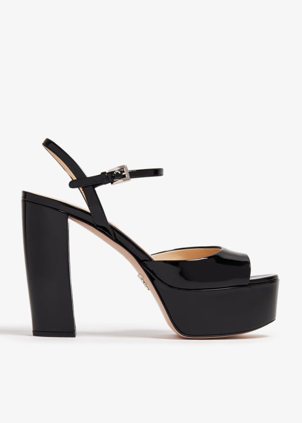 Сандалии Prada High-Heeled Patent Leather, белый сандалии prada quilted nappa leather heeled черный