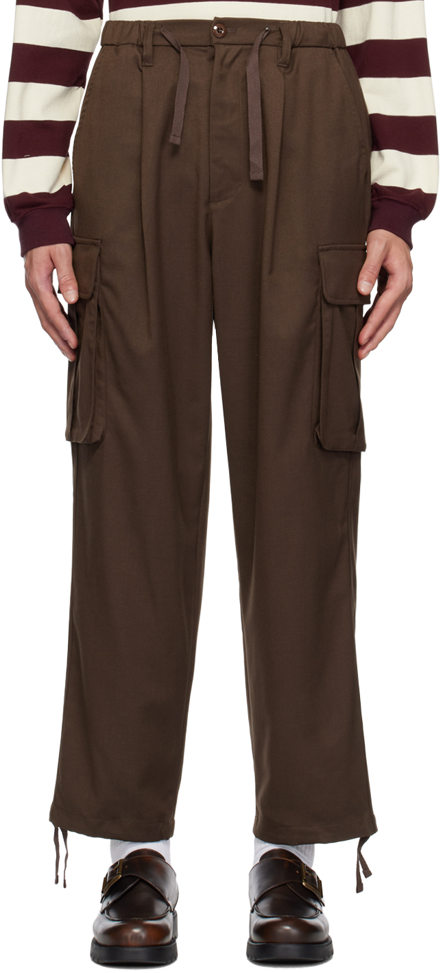 Коричневые брюки карго на кулиске Uniform Bridge брюки карго размер 50 зеленый коричневый