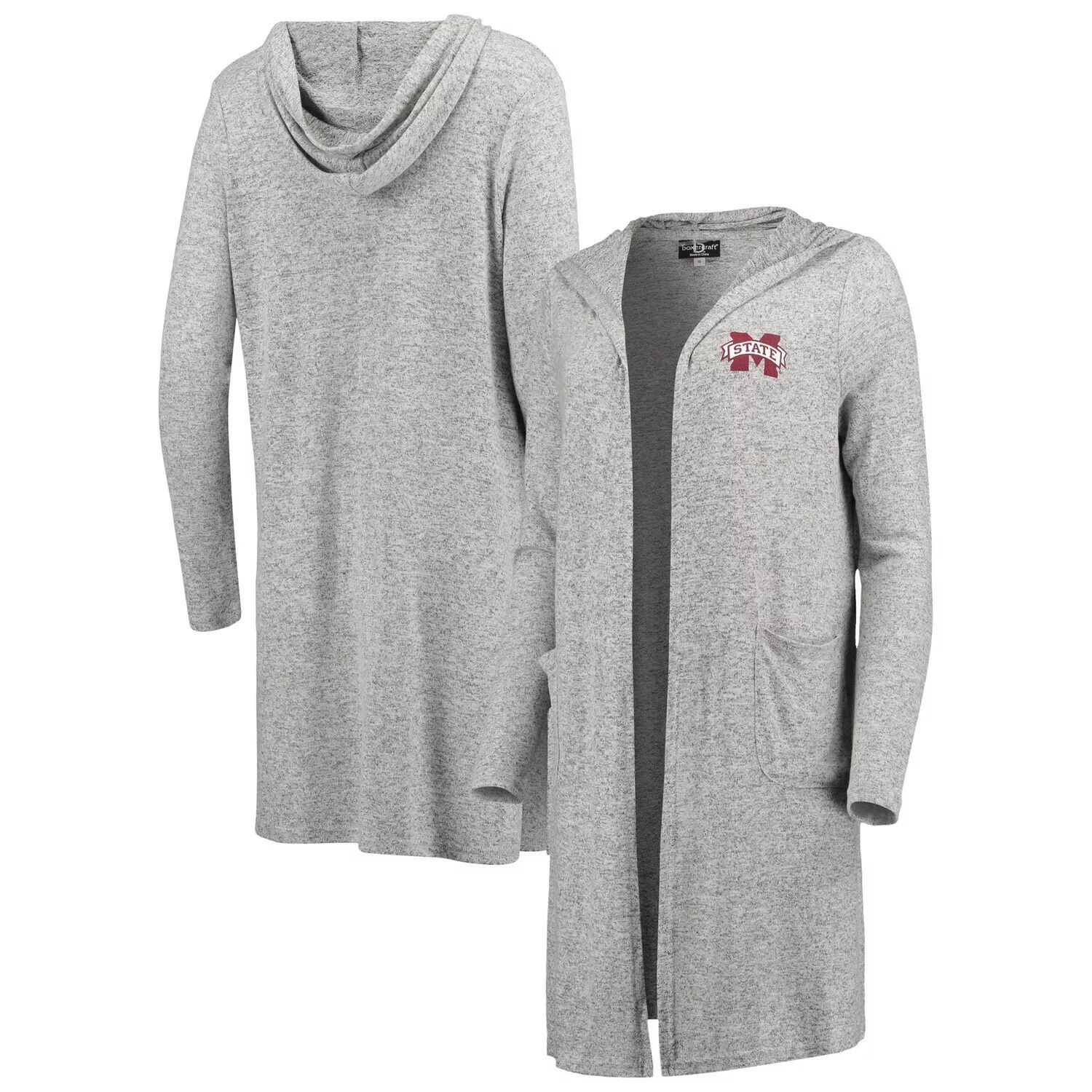 

Женский серый мягкий открытый кардиган Mississippi State Bulldogs Cuddle Duster