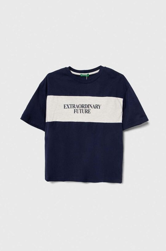 

Хлопковая футболка для детей United Colors of Benetton, темно-синий
