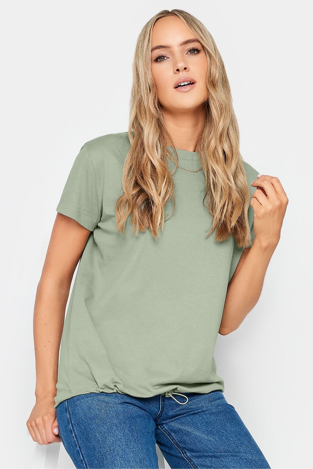 

Хлопковая футболка с завязками по краю Long Tall Sally, зеленый